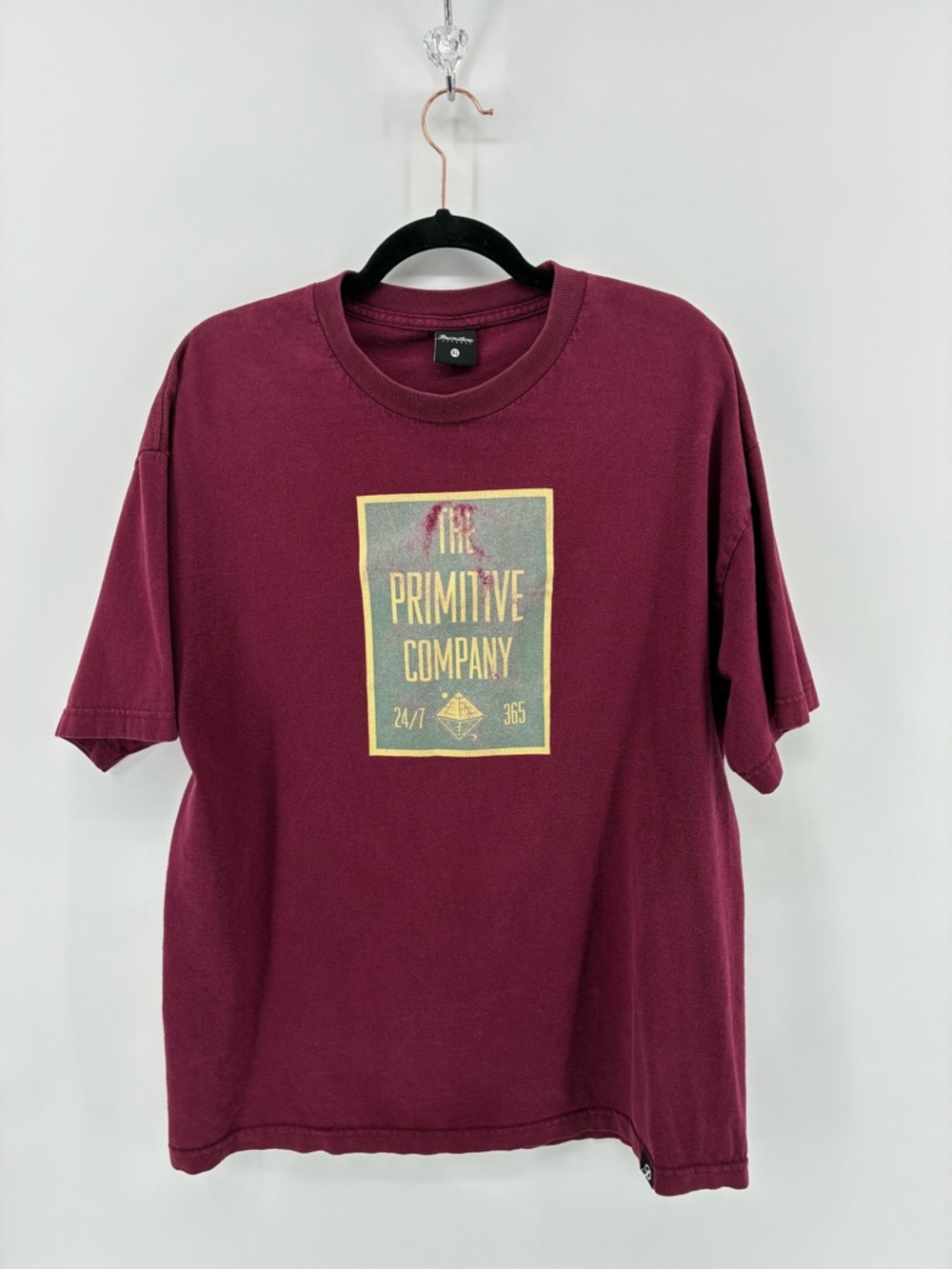 Primitive Men's Maroon Graphic Tee Skater Skateboard Outdoor